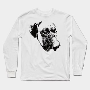 Boxer Dog Face Design - A Boxer Christmas Gift Long Sleeve T-Shirt